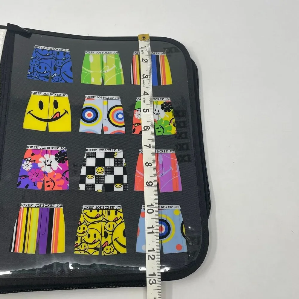Vtg Joe Boxer Zipper‎ Binder 3 Ring 90s Y2K Smiley Face Boxer Print School Kmart